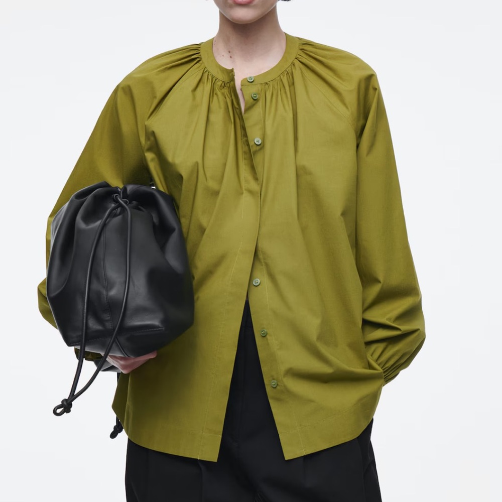 COS Ruffled-cuff Gathered Blouse